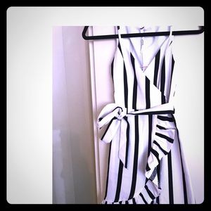 Australian fashion stripe ruffle wrap dress! NWT